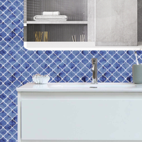 Carrelage mural en vinyle 3d, cristal bleu lac moderne, imperméable et auto-adhésif