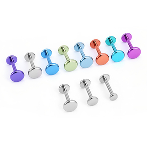 ASTM F136 Titanium Legering Dubbelzijdige Platte Achterkant Intern Gedraaide <span class=keywords><strong>Labret</strong></span> Studs Kraakbeen Studs Oor Lip & Neus Body Piercing - Product Image 3