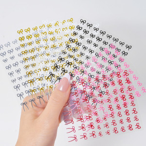 Juego de 6 Pegatinas Adhesivas para Uñas con Diseño de Lazo, Decoración 3D para Uñas, Pegatinas con Forma de Lazo - Product Image 2