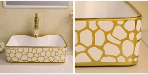 KD-09GBA-2 <span class=keywords><strong>Productos</strong></span> Modernos <span class=keywords><strong>para</strong></span> <span class=keywords><strong>Baño</strong></span>, Lavabo con Diseño de Burbujas Doradas, Precio en Bangladesh, Artículos Sanitarios de Cerámica, Lavabo Chapado en Oro - Product Image 3