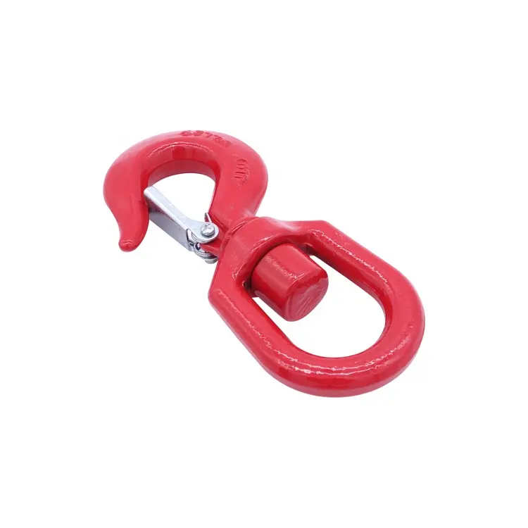 Rigging US Type Steel Drop Forged Heavy Chain Hoist Lifting Crane Swivel Hook with Safety Latch