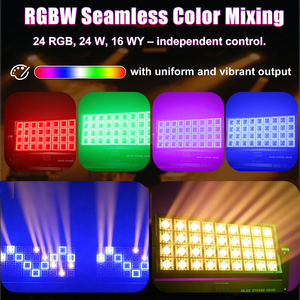 Système d'éclairage de scène à LED RGBW 4-en-1 à tête mobile, 24 pièces, avec effets stroboscopiques, DMX512, intensité réglable, pour spectacles, fêtes, mariages, clubs - Product Image 3