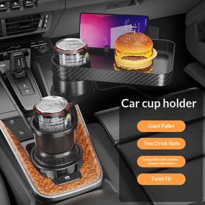 Soporte Giratorio 2 en 1 para Vasos y Bandeja de Coche de ABS al por Mayor de Fábrica con Plato para Comida y Soporte para Teléfono Móvil - Product Image 2