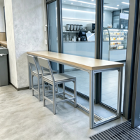 Table haute de bar étroite en bois pour comptoir, usage commercial, pour café et restaurant