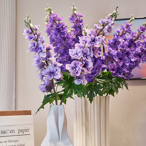 Fleurs de Delphinium de soie artificielle colorées de longue tige de haute qualité pour la décoration de mariage d'arrangement floral - Product Image 1