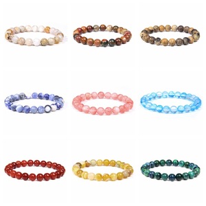 Bracelets extensibles unisexes en perles <span class=keywords><strong>de</strong></span> rocaille <span class=keywords><strong>de</strong></span> 8 mm en pierres naturelles semi-précieuses magnifiques, cristal <span class=keywords><strong>de</strong></span> guérison - Grande Vente - Product Image 5