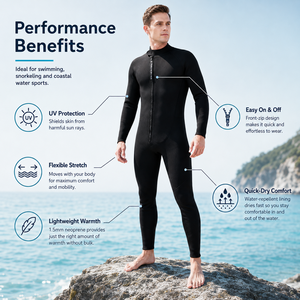 Traje de Neopreno Profesional Ligero de 1.5mm, Listo para Enviar, para Buceadores Profesionales - Product Image 3