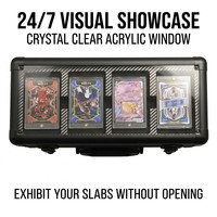 Boîtier de protection en aluminium pour cartes gradées avec fenêtre en acrylique transparente pour les slabs PSA, BGS, SGC, vitrine antichoc avec mousse EVA et serrures