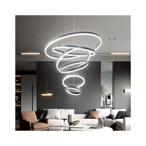 SANXIANG Minimalist yüzük Spiral LED dekoratif asma avize lambası lamba kapalı otel ev lüks Modern akrilik avize