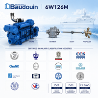 Semua Mesin Diesel Propulsi Kelautan Model Baudouin 6W126M 4 Tak 6 Silinder 294kW 331kW untuk Kapal Komersial dan Kapal Tunda