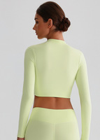 Veste de gymnastique à manches longues à fermeture éclair élastique pour femmes 2025 écologique pour la course à pied Pilates & Yoga-Top de haute qualité