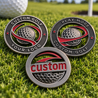 Marqueur de balle de golf haut de gamme personnalisé ajouré en métal, accessoires de golf, logo personnalisé, cadeau souvenir de tournoi de golf de luxe