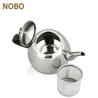 Bouilloire en acier inoxydable à fond plat, bouilloire à sifflet épaissie, bouilloire à eau chaude avec infuseur
