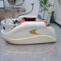 Lit de lavage multifonctionnel silencieux en mousse haute densité au design moderne pour salon de coiffure et institut de beauté
