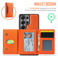 Étui portefeuille détachable en cuir PU pour Samsung S26 Ultra/S26 Plus/S26/S26 FE avec porte-cartes et chargement sans fil