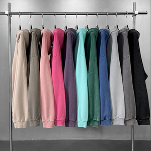 Sudadera con Capucha de Algodón Grueso de 430 g/m², Personalizada, Extra Grande, con Cierre YKK, Lavado Ácido, Bordado en Relieve Vintage, Impresión de Alta Calidad - Product Image 4