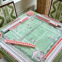 Nella 4 Cute Rabbit Sports Design (Tennis/Golf/Soccer) Housse de table antidérapante 80x80cm en polyester néoprène, tapis de mahjong américain