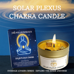 Etichetta personalizzata Eco Friendly di lusso Yoga meditazione dolce arancione plesso solare profumato Chakra candele con cristallo - Product Image 2