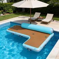 Dock flottant gonflable en forme de L de qualité commerciale avec matériau PVC, couleurs et logo personnalisés pour utilisation sur yacht