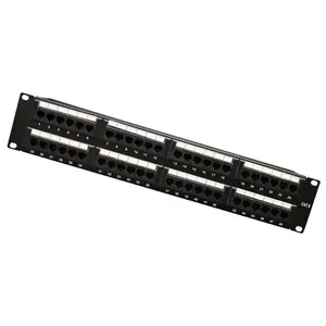 Gcabling network patch panel rack mount 2U RJ45 24 48 Port Cat5e UTP data Cat 6 5e ethernet Lan Patch Panel