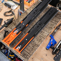 Glissières de tiroir de meuble à fermeture douce, largeur 45 mm, capacité de charge 31-50 kg, adaptées à la chambre à coucher, à la salle de sport, à l'entrepôt, ouverture par pression