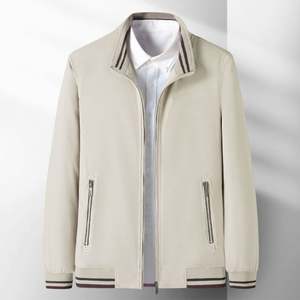 Standing Collar Fashionable <b>Top</b> <b>Coat</b> Men's Jacket Trendy Clothing Zipper Closure Casual Young and Middle-Aged People Men's <b>Coat</b> - Product Image 6