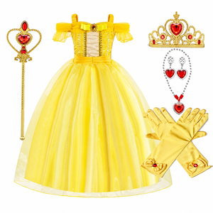 Robe de <span class=keywords><strong>princesse</strong></span> <span class=keywords><strong>Belle</strong></span> pour filles, costume de cosplay pour fête d'Halloween pour enfants - Product Image 1