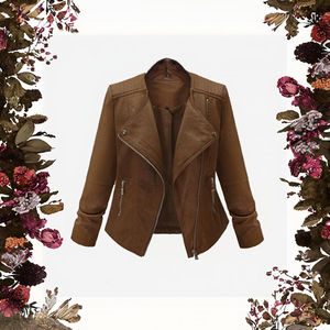 Chaqueta Bomber de Moda Otoño-Invierno, Estilo Europeo Americano, Talla Grande para Mujer, Poliéster Ecológico, Diseño a Cuadros con Cuello Alto - Product Image 3