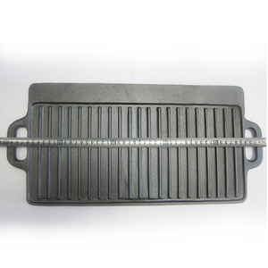 Hochwertige Gusseisen-Grillplatte mit Zwei Griffen, Voreingebrannt, für Gasherd, Rechteckige BBQ-Platte, Klassisches Design, für Einfaches Outdoor-Grillen - Product Image 2
