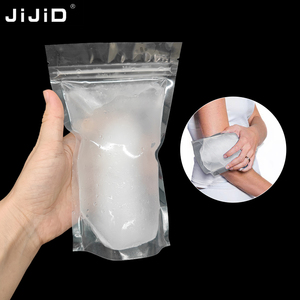 Paquete de bolsa de hielo con cremallera reutilizable transparente JIJID de 5 "x 8" para terapia de frío caliente lesiones deportivas primeros auxilios y alivio de la fiebre - Product Image 1