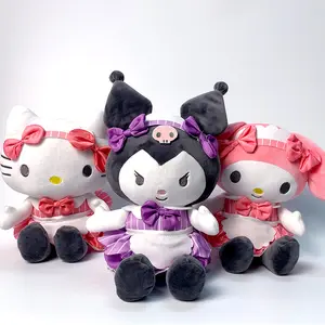 Mix atacado brinquedos de pelúcia melodia Kuromi para meninas, personagem pequeno barato de desenho animado de anime de 8 polegadas