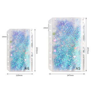 A6 sequin Ngân Sách chất kết dính tiền mặt phong bì 6 lỗ không thấm nước chất kết dính dây kéo thư mục rời lá túi cho các tài liệu máy tính xách tay thẻ - Product Image 6