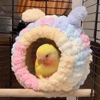 Nid d'oiseau en peluche moelleux et chaud pour l'hiver, cabane suspendue confortable, lit-cage pour perroquets, perruches, agapornis et petits oiseaux de compagnie