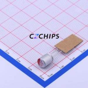 Condensador Sólido RS81C101MDN1JT, Componente de Orificio Pasante (THT), D6.3xL8mm 100uF 20% 16V 3.8A100kHz - Product Image 1
