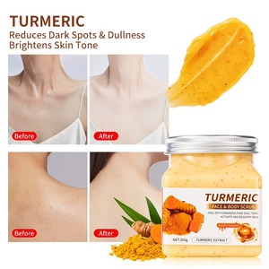 Gommage Visage et <span class=keywords><strong>Corps</strong></span> aux Fruits 350g – Exfoliant Doux, Lissant et Hydratant – Café, Rose, Curcuma, Aloès <span class=keywords><strong>Vera</strong></span> – Nettoyant Corporel OEM - Product Image 5