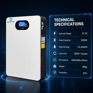 Sistema de Almacenamiento de Energía INEDGE POWER OEM ODM con BMS Inteligente, Batería de Energía Solar Híbrida Todo en Uno LiFePO4 de <span class=keywords><strong>10kw</strong></span> 10kWh para Montaje en Pared - Product Image 6