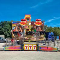 Manège de Roulette Fou à Thème Casino 777, Équipement d'Amusement Mobile Extérieur Portable pour Fêtes Foraines et Carnavals