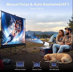 Muzee Nieuwste Film Projector Ingebouwde Batterij Project Mobiele Telefoon 4K Home Theater Draagbare Projector 4K Mini Voor Slaapkamer - Product Image 3