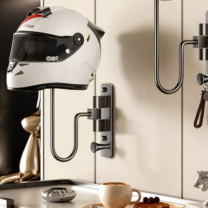 高品質壁掛け式180度回転スイベルヘルメットホルダー（バイク、コート、帽子用） - Product Image 3