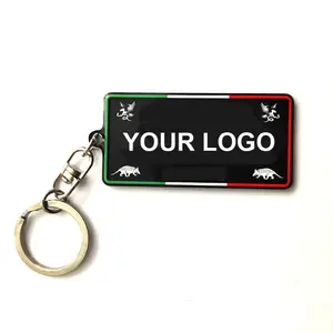 Custom Design And Size Personalized License Plate Keychain Custom Logo Metal Aluminum Key Chain