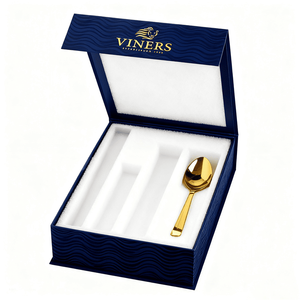Boîtes magnétiques de luxe personnalisées, emballage rigide, boîte cadeau avec estampage à chaud, revêtement UV, insert découpé pour ensemble de couverts, emballage de cuillères - Product Image 2