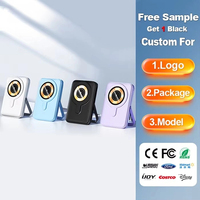 OEM PD 22.5W Batterie externe portable à charge rapide 10000mAh Chargeur sans fil Mini Power Bank magnétique avec support