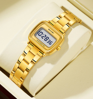 Montre numérique LED SKMEI 2598, carrée, lumineuse, avec alarme, chronomètre, montre-bracelet électronique en alliage d'aluminium, montre quotidienne pour femmes