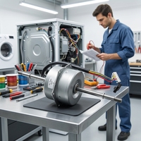 Moteur monophasé sans balais à condensateur, tension CA, autres appareils électroménagers, kit de conversion OEM Haier Midea, CE RoHS, métal