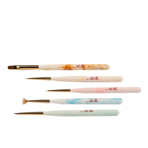 Kit de pinceaux de nail art dégradé pour débutants – Pinceaux éventail, plats et de précision pour la peinture et la sculpture sur gel UV pour manucure - Product Image 1