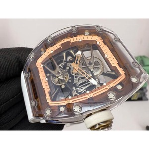 Montre mécanique pour homme de haute qualité avec boîtier tonneau évidé, bracelet de 24 mm, verre saphir et bracelet en caoutchouc, design décontracté et tendance - Product Image 2