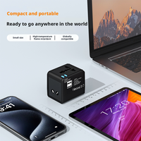 Adaptor Perjalanan Universal MINI Compact All in One dengan Pengisi Daya Ponsel dan Port USB-C Fast Charging untuk Perjalanan Bisnis