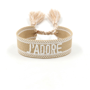 Bijoux de style ethnique broderie JADORE sangle colorée tissé gland bracelet pour hommes femmes - Product Image 3
