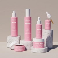 Ensemble d'emballages cosmétiques pour soins de la peau : flacon compte-gouttes en verre dépoli à épaule plate avec pompe pour sérum et lotion visage et corps