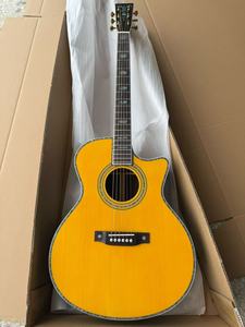 Guitare acoustique pleine bois GA45, manche en acajou, table en épicéa massif, couleur jaune vintage, qualité professionnelle, vente chaude - Product Image 2